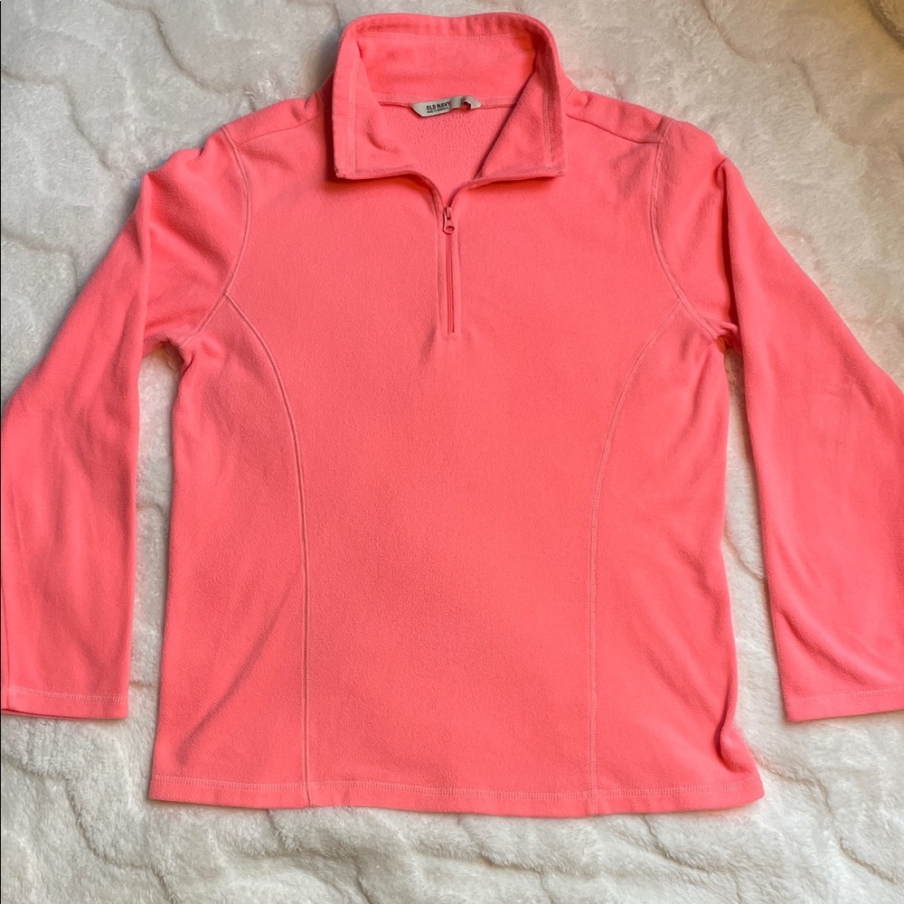 Old Navy Day glow pink pull over fleece size L